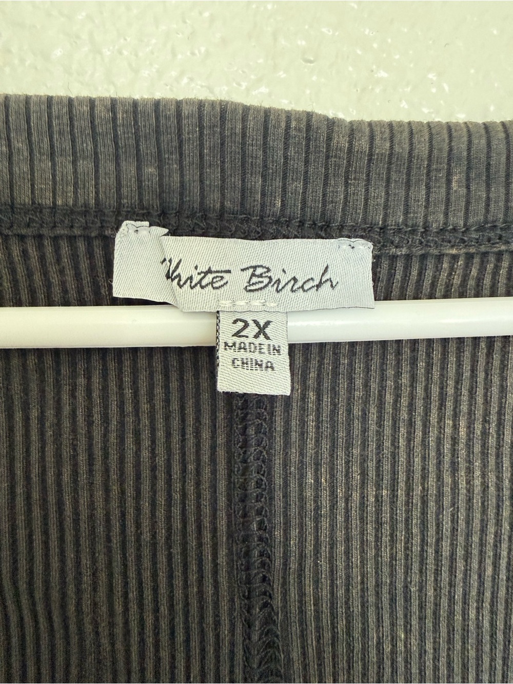 White Birch Ribbed Knit Henley Top - Picture 3 of 4